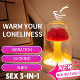 Vibrador estimulador de clítoris con forma de hongo y cubierta antipolvo luminosa